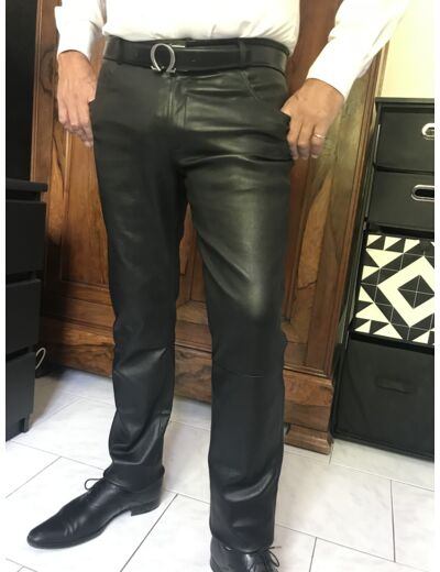 Pantalon homme cuir strech noirEM5050