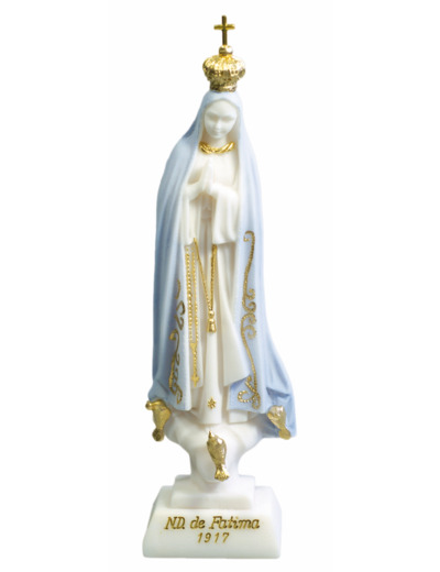 ND de Fatima - Statue en albâtre 23cm -Couleur