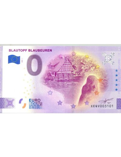 ALLEMAGNE 2020-1 BLAUTOPF BLAUBEUREN BILLET SOUVENIR 0 EURO TOURISTIQUE  NEUF