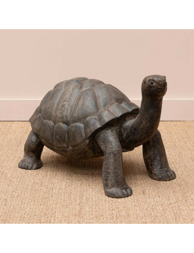 Grande tortue en teck marron 50cm