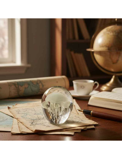 Presse papier Calypso verre transparent large 13x13x16cm