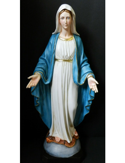 Vierge Miraculeuse 60cm polychrome- résine peinte main