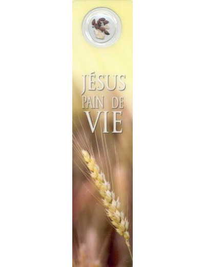 Signet plastifié avec médaille- JESUS PAIN DE VIE