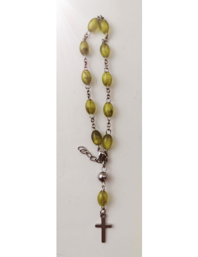 Dizainier Perles Acrylique Sur Chaine en Acier - VERT
