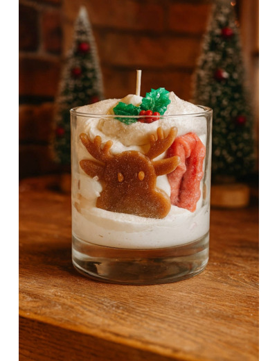 Bougie pâtissière grand verre Noël  Gourmand 300 g