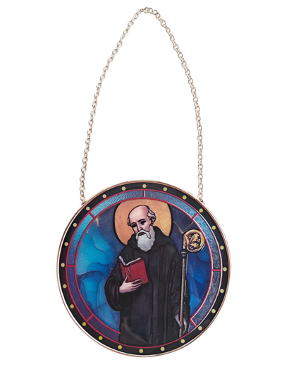 Vitrail Mural en verre D114mm, avec ventouse - ST BENOIT