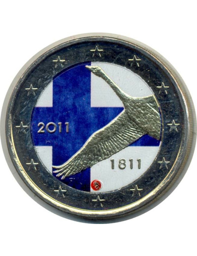 FINLANDE 2011 2 EURO COLORISEE  200 ANS BANQUE SUP