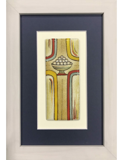CADRE gris avec COUPE D'HOSTIES 12x5 cm - EMAUX DU LIBAN