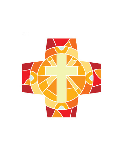 Croix Résurrection rouge 9x9cm
