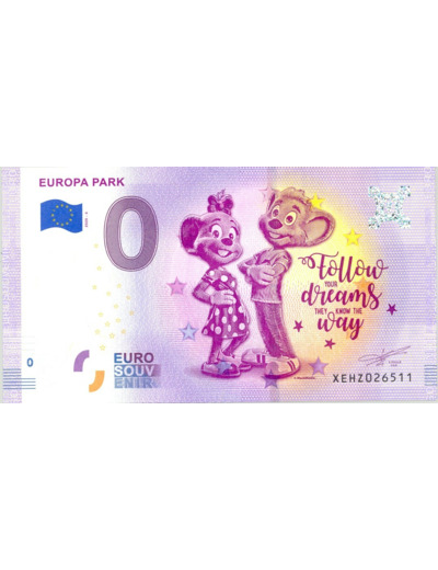 ALLEMAGNE 2020-6 EUROPA PARK FOLLOW YOUR DREAMS BILLET SOUVENIR 0 EURO