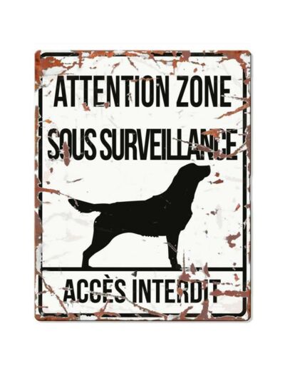 Plaque "Attention" Golden Retriever - 4 formats