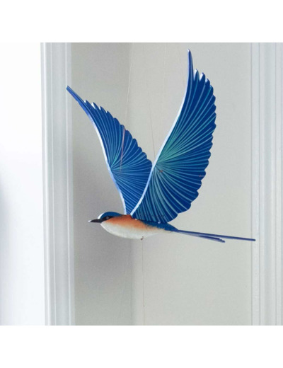 Mobile artisanal en bois - Hirondelle Bleue