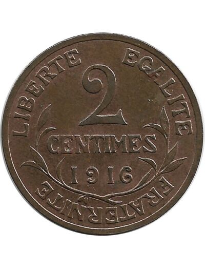 FRANCE 2 CENTIMES DUPUIS 1916 SUP