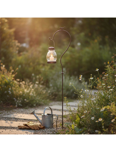 Tuteur crochet oiseau fer marron 30x4x154cm