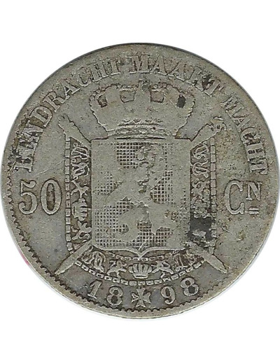 BELGIQUE 50 CENTIMES 1898 FL TB