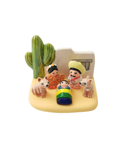 CRECHE en céramique BLOC 8x7cm- MEXIQUE