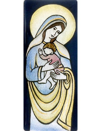 Vierge au drapé 12X5cm - EMAUX DU LIBAN