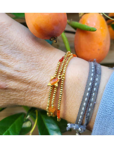 BRACELET MULTIRANGS CARNELIAN