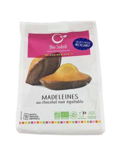 Madeleines au Chocolat Noir Équitable Bio 200g