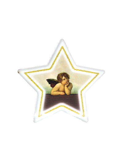 Magnet en Bois en Forme d'Etoile - ANGE DE RAPHAEL