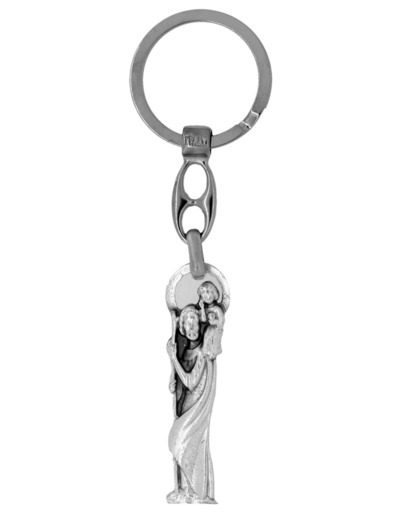 Porte-Clefs Oval en Métal 50mm - SAINT CHRISTOPHE