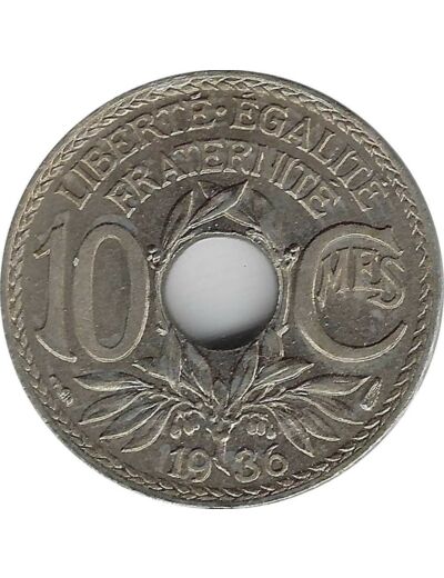 FRANCE 10 CENTIMES LINDAUER 1936 SUP