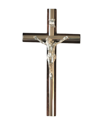 Crucifix en Bois 14,5cm + Christ Métal - 2 TONS