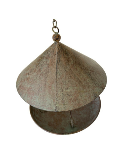 Mangeoire oiseaux à suspendre cuivrée 23x44cm