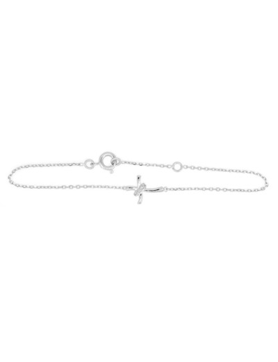 Bracelet en Argent 925 - CROIX STRASS