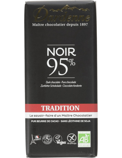 Chocolat noir 95% 90g Dardenne