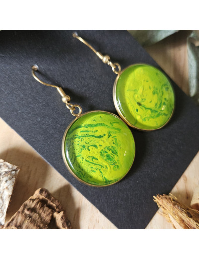 Boucles d'oreilles en métal doré (pendentifs 25mm)