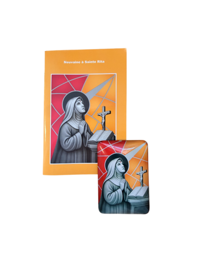 Magnet en Verre 48x68mm + Livret Neuvaine - Sainte Rita