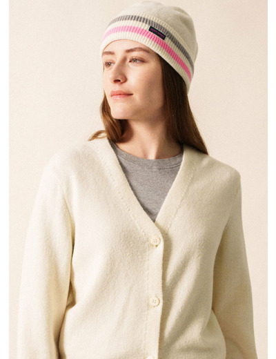 Bonnet en laine Annecy à rayures contrastées