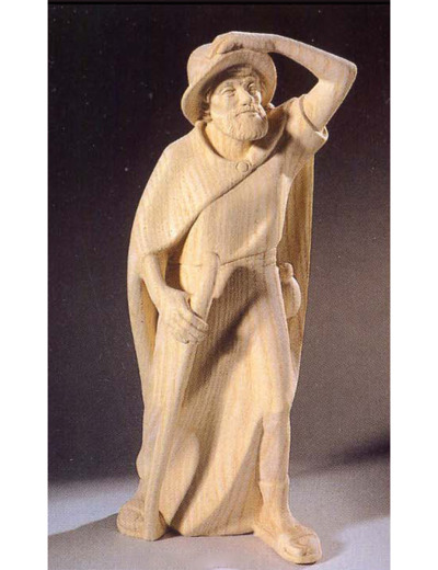 Berger au baton 14 cm bois naturel