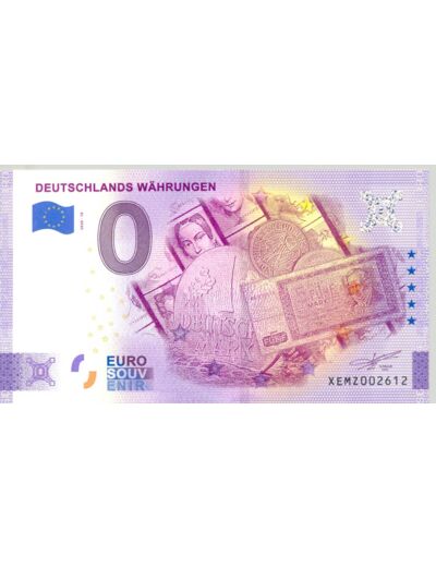 ALLEMAGNE 2020-18 DEUTSCHLANDS WAHRUNGEN BILLET SOUVENIR 0 EURO