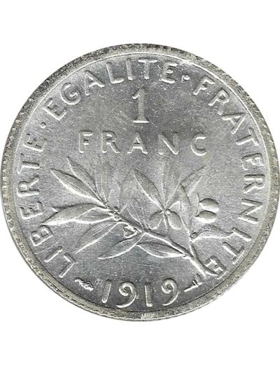 FRANCE 1 FRANC ROTY 1919 SUP/NC Tache