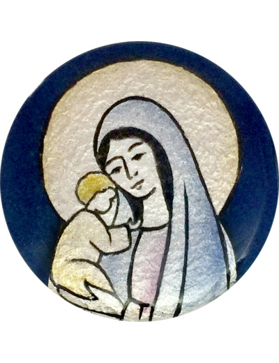 Vierge du dialogue D5,1cm - EMAUX DU LIBAN