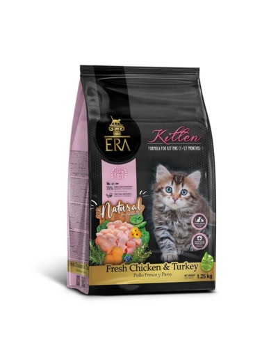 Croquettes ERA, Poulet & dinde pour chaton - 1.25KG