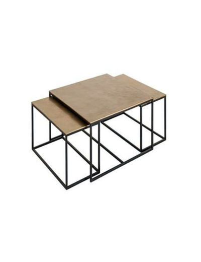 Ensemble 3 tables basses acier Félia 82X82X42cm