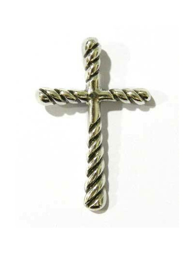 Croix en Argent 925- 4x2,5cm - TORSADEE