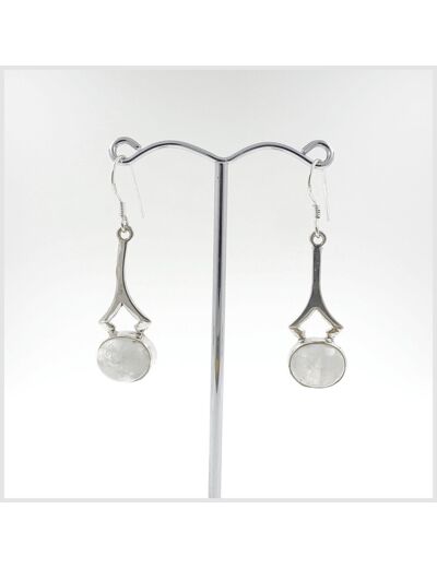 Boucles Pierres de Lune en argent massif