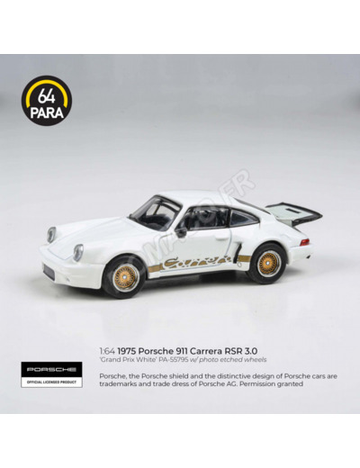 Porsche 911 Carrera RSR 3.0 Grand Prix White 1/64 - PARA64 55795