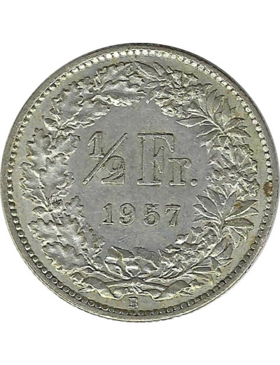 SUISSE 1/2 FRANC 1957 B TTB+