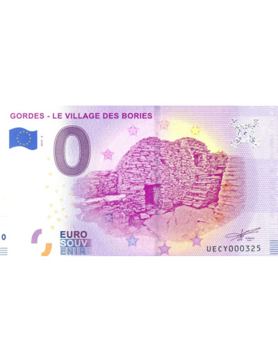 84 GORDES 2019-2 LE VILLAGE DES BORIES BILLET SOUVENIR 0 EURO NEUF