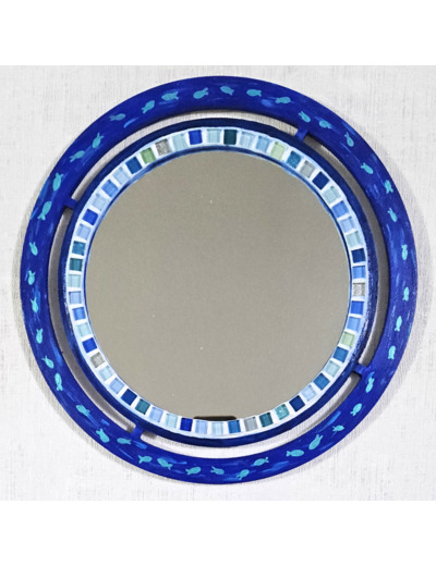 MON BEAU MIROIR – Bois, mosaïque & peinture (Ø 30 cm)