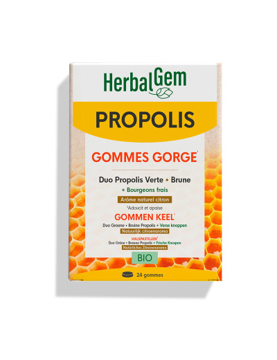 Propolis gommes gorge arôme citron 24 gommes