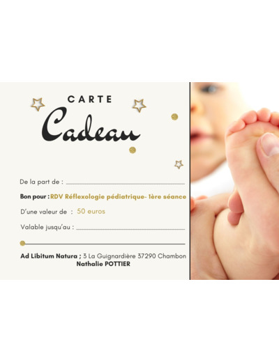 Bon cadeau pour une séance de Réflexologie Pédiatrique
