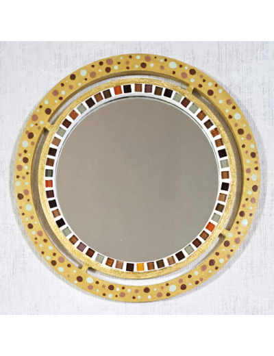 MON BEAU MIROIR – Bois, mosaïque & peinture (Ø 30 cm)
