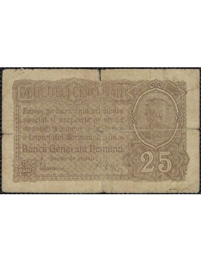 ROUMANIE 25 BANI 1917 SERIE F TB (WM1)