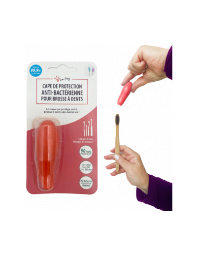 Cape de protection brosse à dents anti bactérienne Rouge